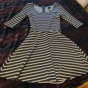 Black/white stripe skater dress